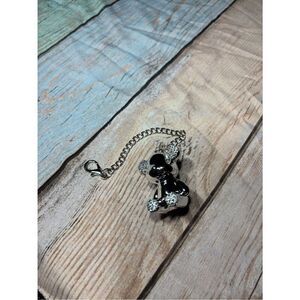 New Silver Crystal Bear Bag Charm Keychain